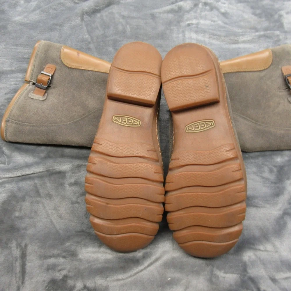 KEEN Dry Leather Boots Women 10 Tan Waterproof Suede Waxed Willamette Midcalf